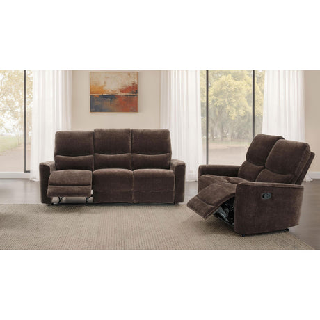  Coaster Furniture Navarro 609571 Chenille Upholstered Reclining Sofa - Dark Brown IMAGE 16