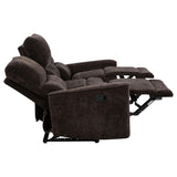  Coaster Furniture Navarro 609571 Chenille Upholstered Reclining Sofa - Dark Brown IMAGE 4