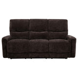  Coaster Furniture Navarro 609571 Chenille Upholstered Reclining Sofa - Dark Brown IMAGE 5