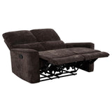  Coaster Furniture Navarro 609572 Chenille Upholstered Reclining Loveseat - Dark Brown IMAGE 12