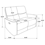  Coaster Furniture Navarro 609572 Chenille Upholstered Reclining Loveseat - Dark Brown IMAGE 13