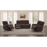  Coaster Furniture Navarro 609572 Chenille Upholstered Reclining Loveseat - Dark Brown IMAGE 15