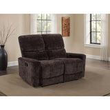  Coaster Furniture Navarro 609572 Chenille Upholstered Reclining Loveseat - Dark Brown IMAGE 2