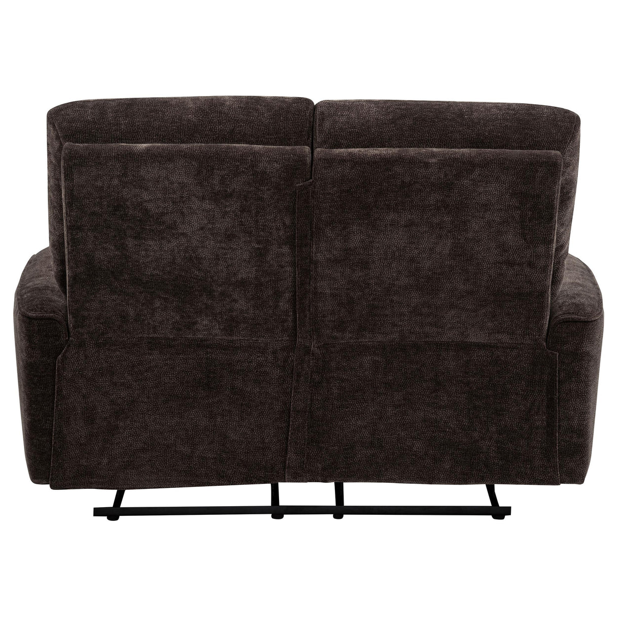  Coaster Furniture Navarro 609572 Chenille Upholstered Reclining Loveseat - Dark Brown IMAGE 4