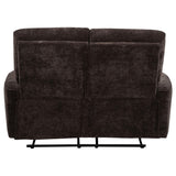  Coaster Furniture Navarro 609572 Chenille Upholstered Reclining Loveseat - Dark Brown IMAGE 4