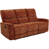  Coaster Furniture Navarro 609574 Chenille Upholstered Reclining Sofa - Burnt Orange IMAGE 1