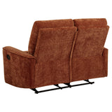  Coaster Furniture Navarro 609575 Chenille Upholstered Reclining Loveseat - Burnt Orange IMAGE 7