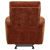  Coaster Furniture Navarro 609576 Chenille Upholstered Glider Recliner - Burnt Orange IMAGE 8