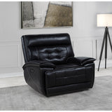  Coaster Furniture Hewitt 609613PP Leather Upholstered Dual Power Recliner Chair - Black IMAGE 5