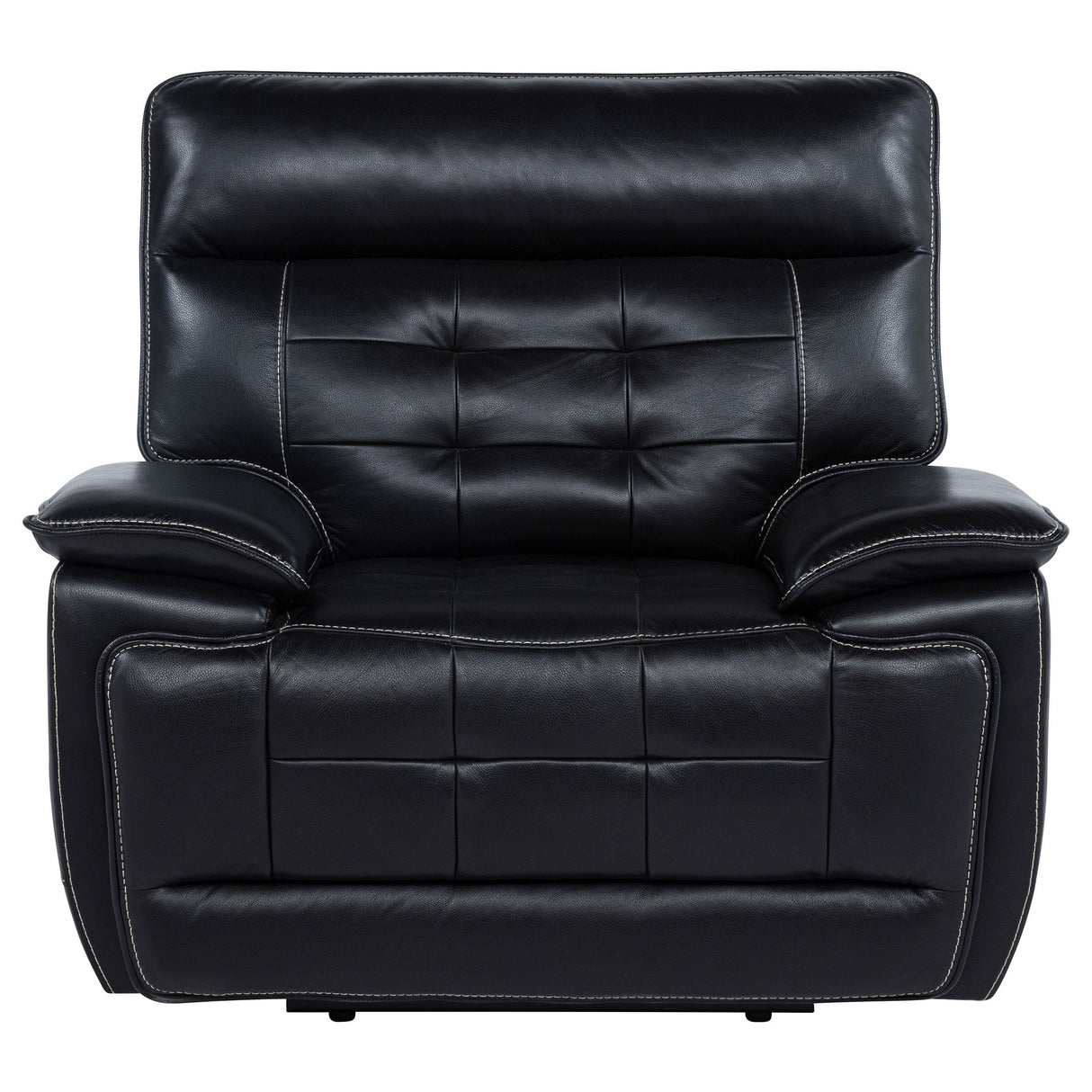  Coaster Furniture Hewitt 609613PP Leather Upholstered Dual Power Recliner Chair - Black IMAGE 6