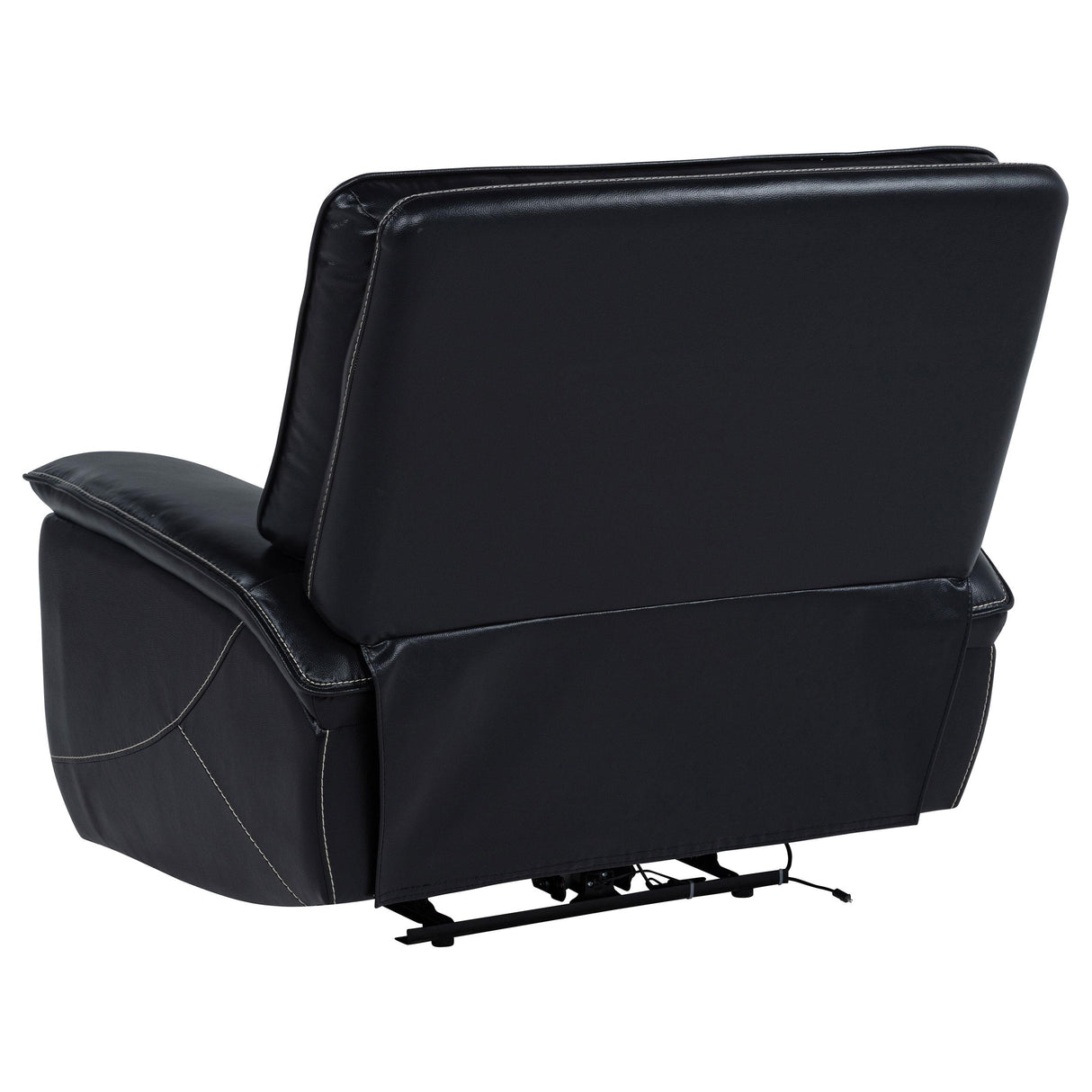  Coaster Furniture Hewitt 609613PP Leather Upholstered Dual Power Recliner Chair - Black IMAGE 8