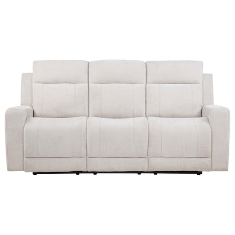  Coaster Furniture Kennett 610151P Chenille Upholstered Power Reclining Sofa - Ivory IMAGE 3
