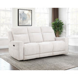  Coaster Furniture Kennett 610151P Chenille Upholstered Power Reclining Sofa - Ivory IMAGE 4