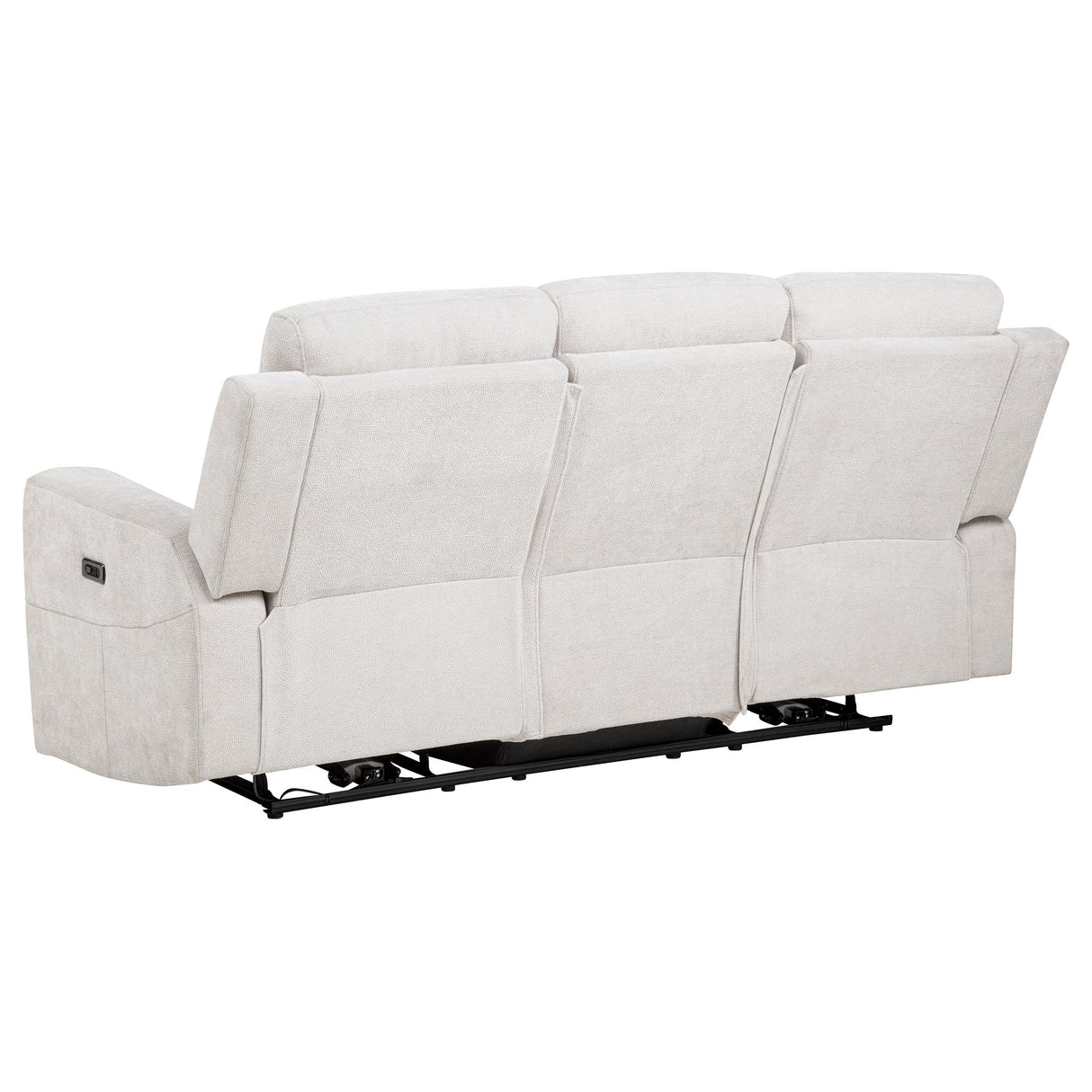  Coaster Furniture Kennett 610151P Chenille Upholstered Power Reclining Sofa - Ivory IMAGE 6