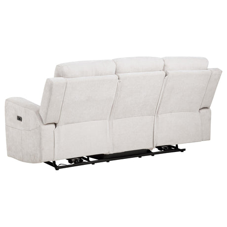  Coaster Furniture Kennett 610151P Chenille Upholstered Power Reclining Sofa - Ivory IMAGE 6