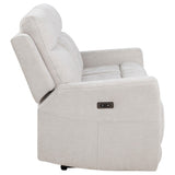  Coaster Furniture Kennett 610151P Chenille Upholstered Power Reclining Sofa - Ivory IMAGE 8