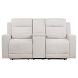  Coaster Furniture Kennett 610152P Chenille Upholstered Power Reclining Loveseat - Ivory IMAGE 1
