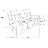  Coaster Furniture Kennett 610152P Chenille Upholstered Power Reclining Loveseat - Ivory IMAGE 10