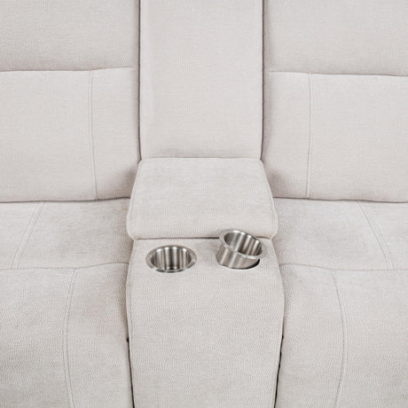  Coaster Furniture Kennett 610152P Chenille Upholstered Power Reclining Loveseat - Ivory IMAGE 13
