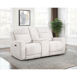  Coaster Furniture Kennett 610152P Chenille Upholstered Power Reclining Loveseat - Ivory IMAGE 4