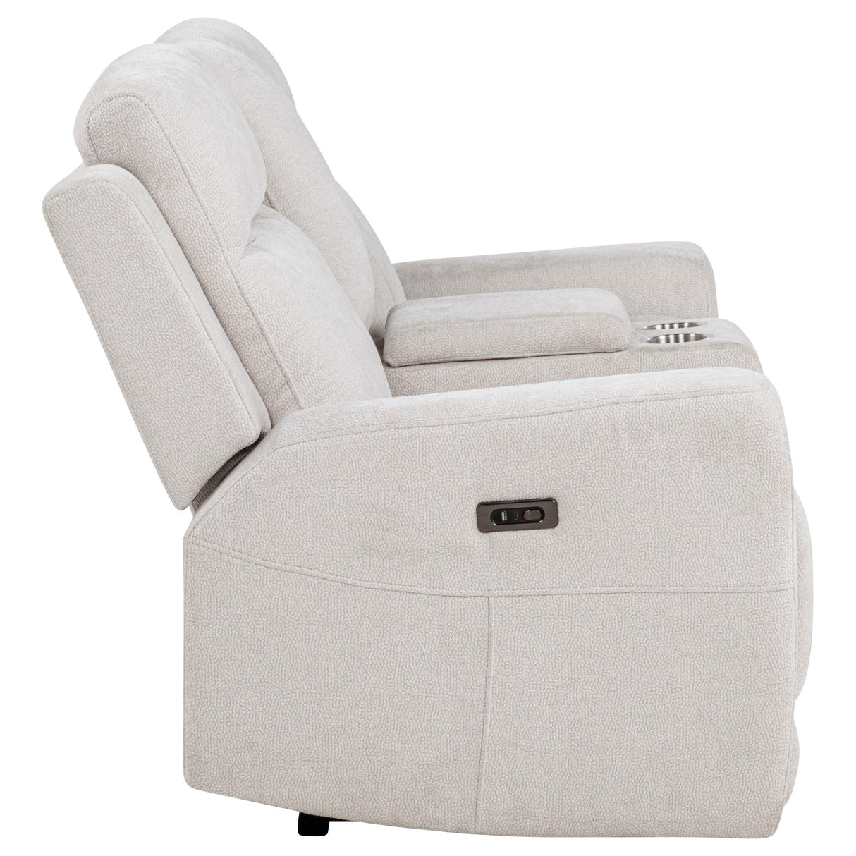  Coaster Furniture Kennett 610152P Chenille Upholstered Power Reclining Loveseat - Ivory IMAGE 5