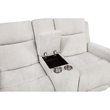  Coaster Furniture Kennett 610152P Chenille Upholstered Power Reclining Loveseat - Ivory IMAGE 9