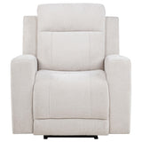  Coaster Furniture Kennett 610153P Chenille Upholstered Power Recliner Chair - Ivory IMAGE 4