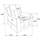  Coaster Furniture Kennett 610153P Chenille Upholstered Power Recliner Chair - Ivory IMAGE 7