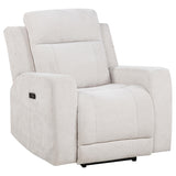  Coaster Furniture Kennett 610153P Chenille Upholstered Power Recliner Chair - Ivory IMAGE 8