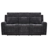  Coaster Furniture Kennett 610154P Chenille Upholstered Power Reclining Sofa - Dark Grey IMAGE 3