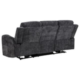  Coaster Furniture Kennett 610154P Chenille Upholstered Power Reclining Sofa - Dark Grey IMAGE 6