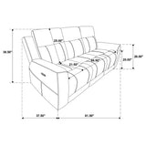  Coaster Furniture Kennett 610154P Chenille Upholstered Power Reclining Sofa - Dark Grey IMAGE 7