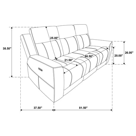  Coaster Furniture Kennett 610154P Chenille Upholstered Power Reclining Sofa - Dark Grey IMAGE 7