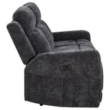  Coaster Furniture Kennett 610154P Chenille Upholstered Power Reclining Sofa - Dark Grey IMAGE 8