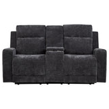  Coaster Furniture Kennett 610155P Chenille Upholstered Power Reclining Loveseat - Grey IMAGE 1