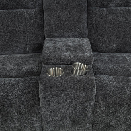  Coaster Furniture Kennett 610155P Chenille Upholstered Power Reclining Loveseat - Grey IMAGE 11