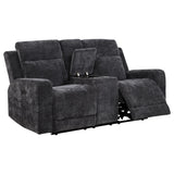  Coaster Furniture Kennett 610155P Chenille Upholstered Power Reclining Loveseat - Grey IMAGE 2