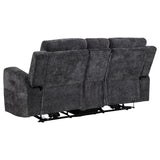  Coaster Furniture Kennett 610155P Chenille Upholstered Power Reclining Loveseat - Grey IMAGE 3