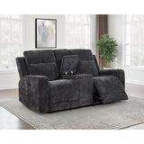  Coaster Furniture Kennett 610155P Chenille Upholstered Power Reclining Loveseat - Grey IMAGE 6