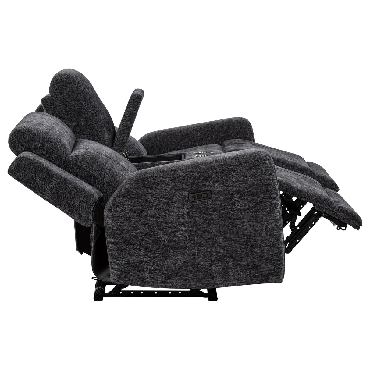  Coaster Furniture Kennett 610155P Chenille Upholstered Power Reclining Loveseat - Grey IMAGE 7