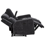  Coaster Furniture Kennett 610155P Chenille Upholstered Power Reclining Loveseat - Grey IMAGE 7