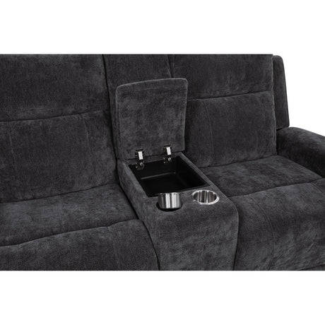  Coaster Furniture Kennett 610155P Chenille Upholstered Power Reclining Loveseat - Grey IMAGE 9