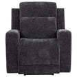  Coaster Furniture Kennett 610156P Chenille Upholstered Power Recliner Chair - Dark Grey IMAGE 1