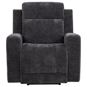  Coaster Furniture Kennett 610156P Chenille Upholstered Power Recliner Chair - Dark Grey IMAGE 1