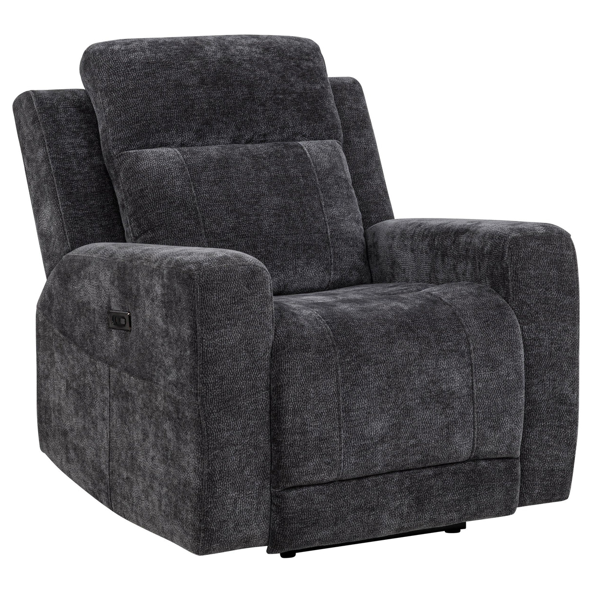  Coaster Furniture Kennett 610156P Chenille Upholstered Power Recliner Chair - Dark Grey IMAGE 11