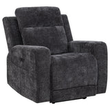  Coaster Furniture Kennett 610156P Chenille Upholstered Power Recliner Chair - Dark Grey IMAGE 11