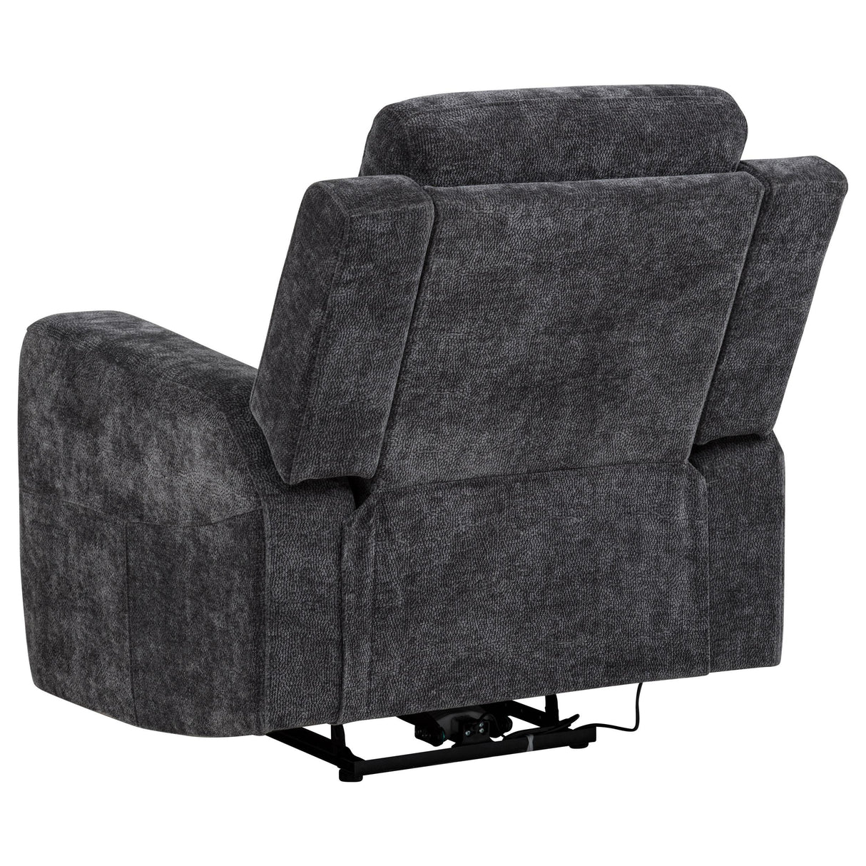  Coaster Furniture Kennett 610156P Chenille Upholstered Power Recliner Chair - Dark Grey IMAGE 3