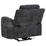  Coaster Furniture Kennett 610156P Chenille Upholstered Power Recliner Chair - Dark Grey IMAGE 3