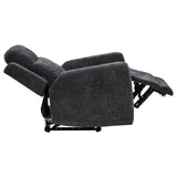  Coaster Furniture Kennett 610156P Chenille Upholstered Power Recliner Chair - Dark Grey IMAGE 6