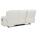  Coaster Furniture Camila 610247 Upholstered Motion Reclining Sofa - White IMAGE 3